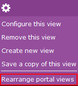 Rearrange portal views menu